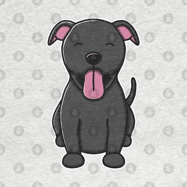 Cute Blue Pitbull by Luna Illustration